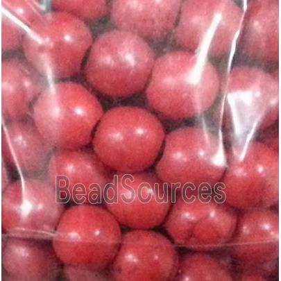 synthetic Turquoise beads, red, round