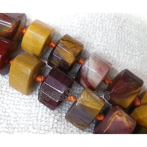 mookaite bead, triangle, faceted