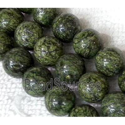 green Russian Mountain Jade beads, round