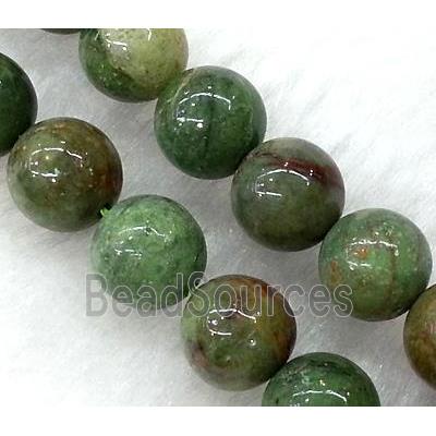 Natural Green Opal Beads Smooth Round