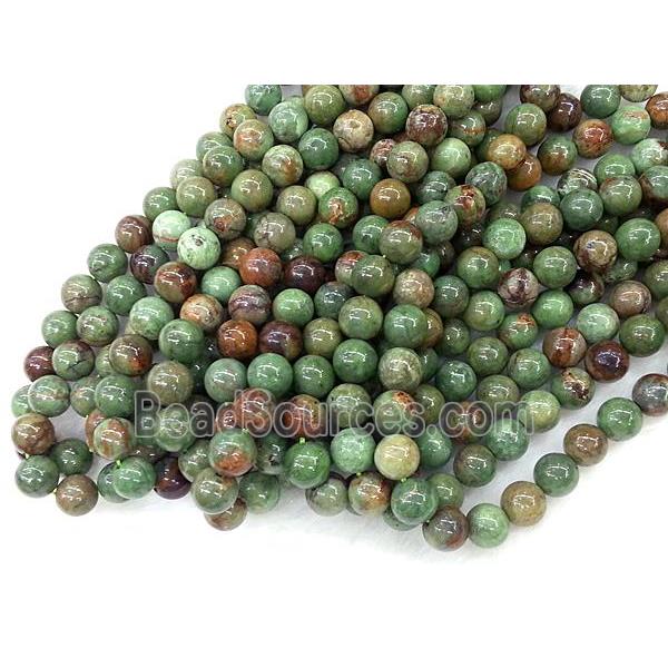 Natural Green Opal Beads Smooth Round