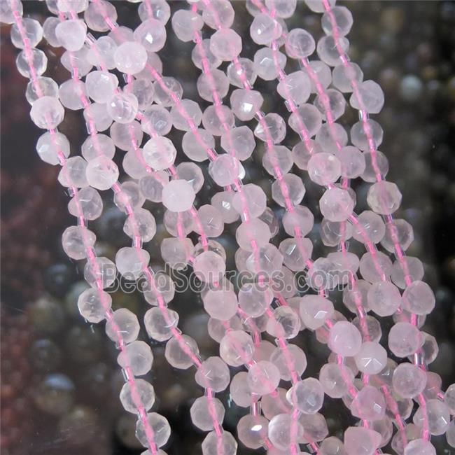 rose quartz bead, faceted teardrop