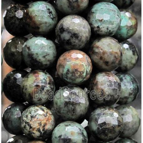 African turquoise beads, faceted round