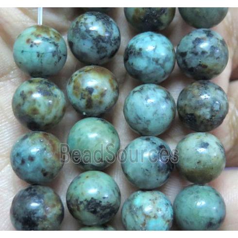 round African turquoise beads, green