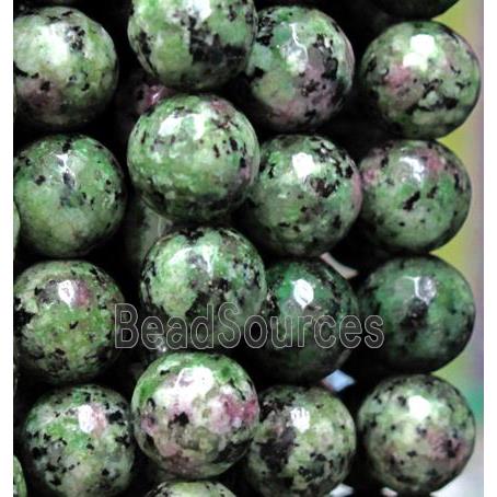 Ruby Zoisite bead, faceted round