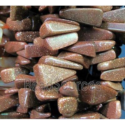 gold sandstone chips stone bead, freeform