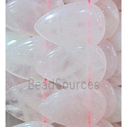 rose quartz bead, teardrop