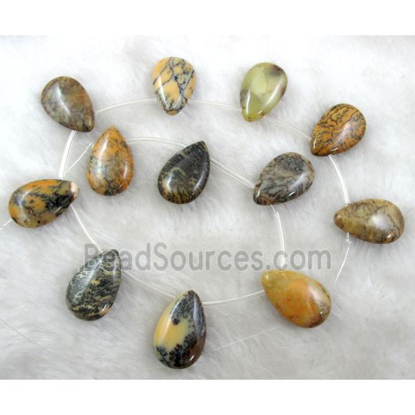 Drip gemstone bead, drilled top hole