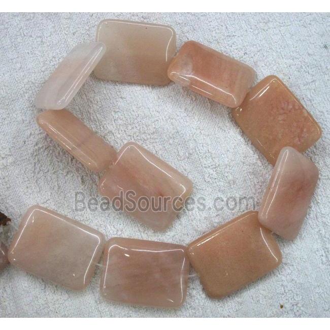 pink venturine bead, rectangle