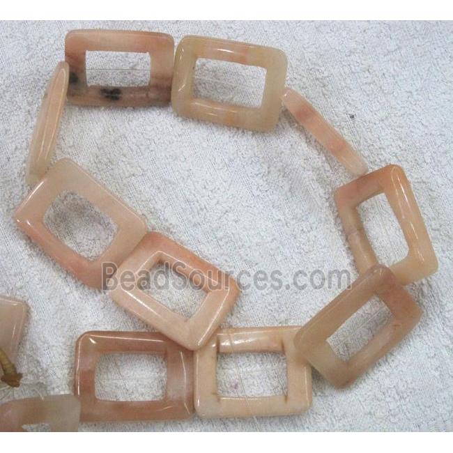 pink venturine bead, rectangle ring