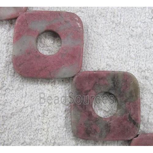 pink jasper bead, square