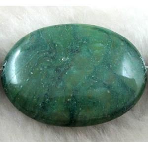 Flat oval gemstone bead