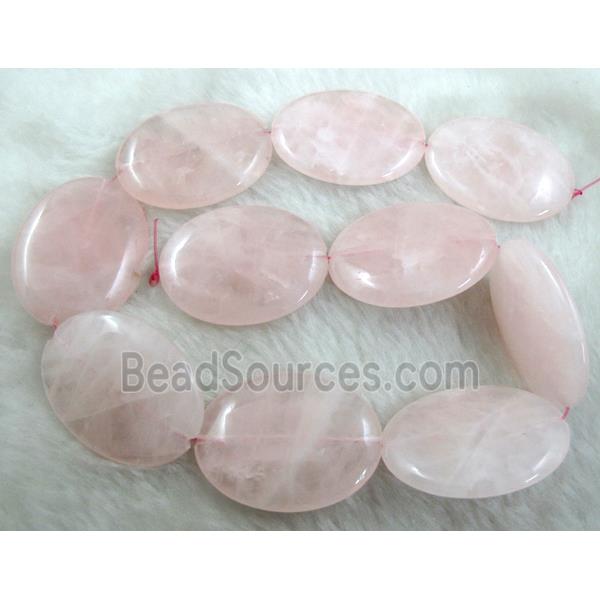 flat oval Rose Quartz Beads