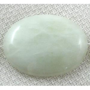 Flat oval jade bead