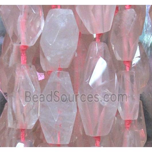 pink quartz bead, freeform