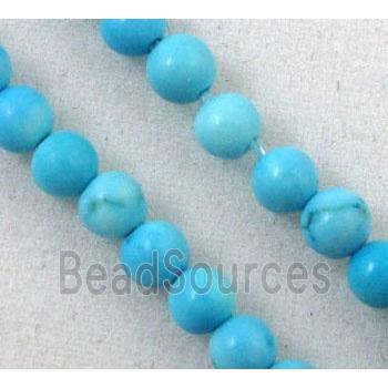 turquoise bead, tiny, round, blue