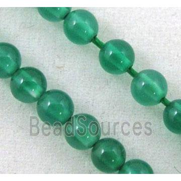 green agate beads, tiny, round