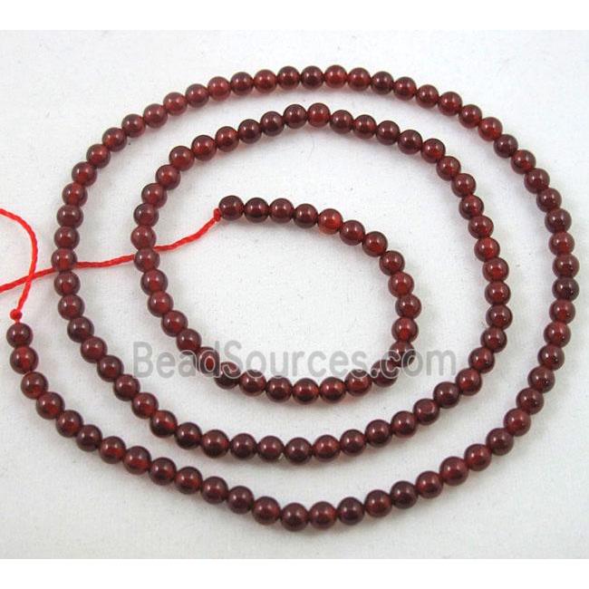 deep-red agate beads, tiny, round