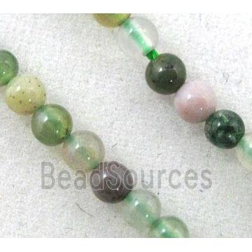 indian agate beads, multi-color, tiny, round