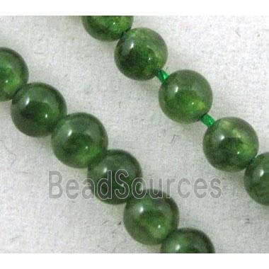 jade beads, tiny, round, green