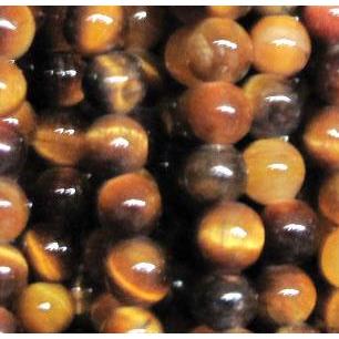 tiger eye stone bead, tiny, round, yellow