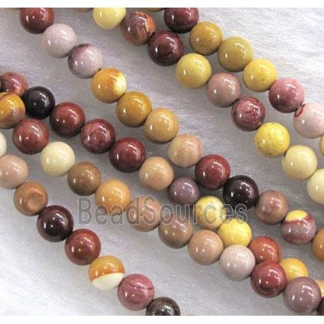 round mookaite beads, colorful, tiny