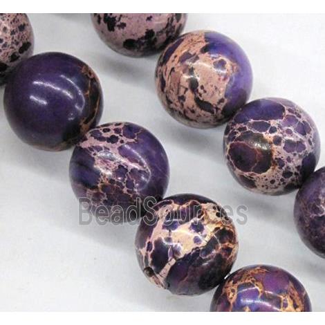 Sea Sediment Jasper beads, purple, round