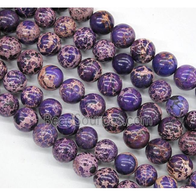 Sea Sediment Jasper beads, purple, round