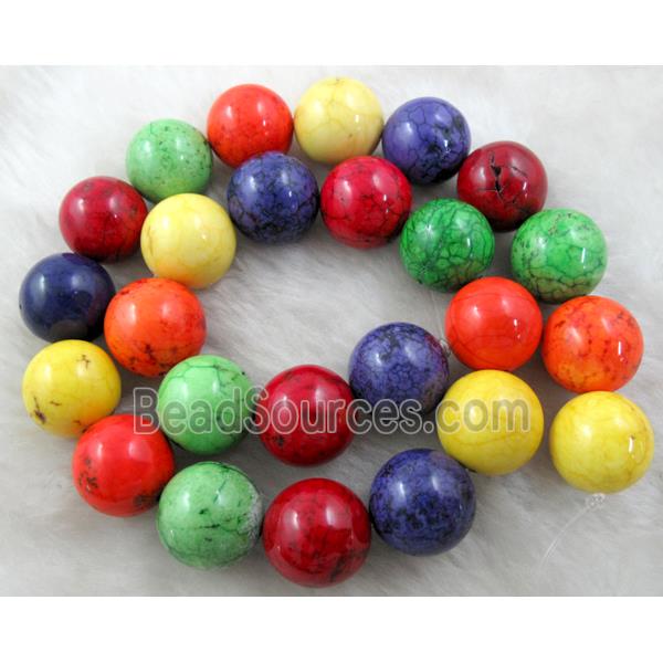 Dye Round Turquoise Beads， colorful