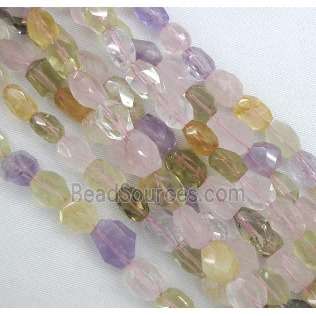 mixed gemstone nugget beads, freeform