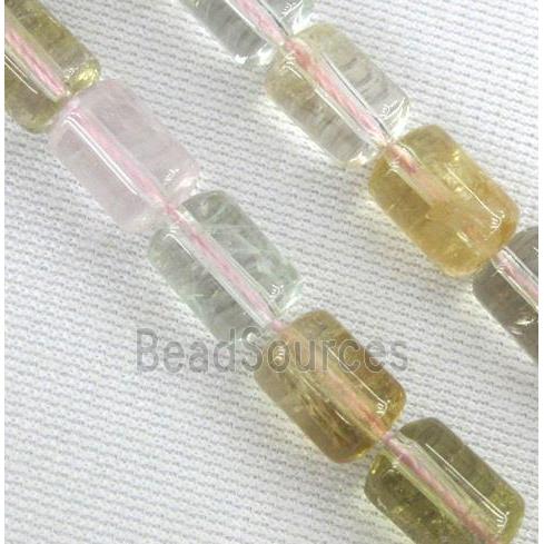 mixed crystal quarzt tube beads