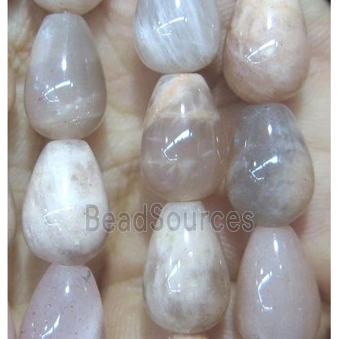 Sunstone beads, teardrop