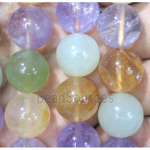 mixed gemstone beads, round