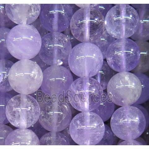 round Amethyst beads, purple