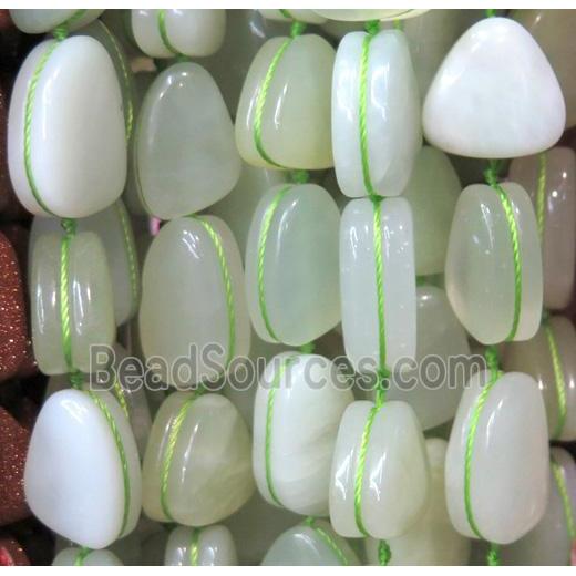 New Mountain Jade beads, triangle, chunky green