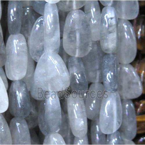 Cloudy Quartz beads, triangle, gray