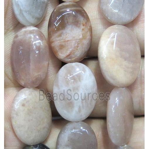 sunstone beads, oval