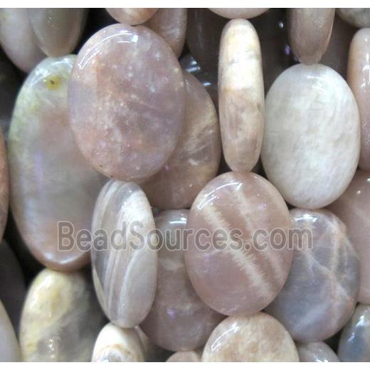 sunstone beads, oval