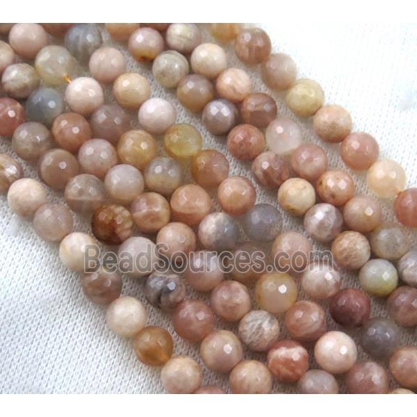 natural Sunstone Beads, faceted round