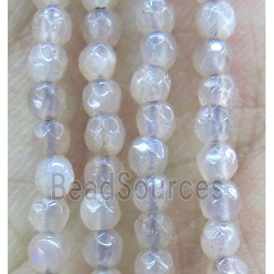 tiny Pink Moonstone Beads, faceted round