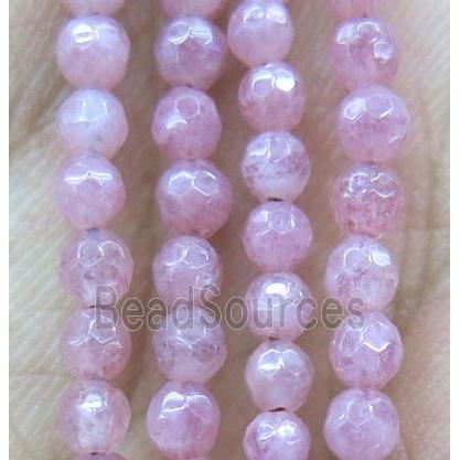 Strawberry Quartz Beads, pink, faceted round