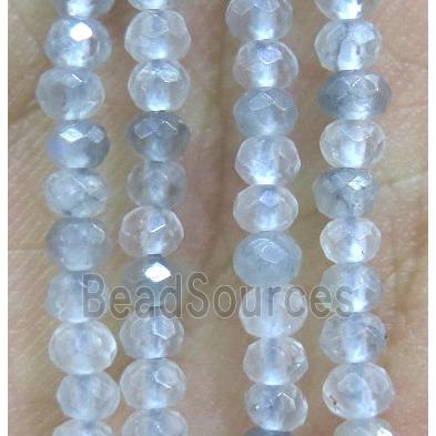 Cloudy Quartz Beads, faceted rondelle