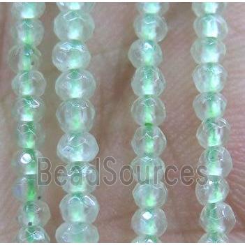 tiny Prehnite Beads, faceted rondelle