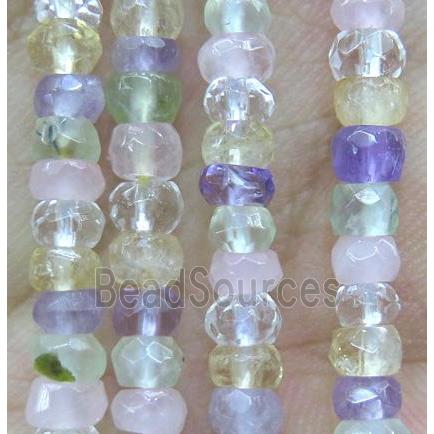 mixed gemstone beads, faceted rondelle