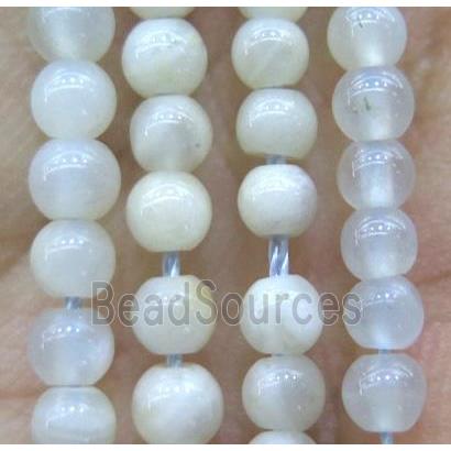 tiny White Jade beads, round