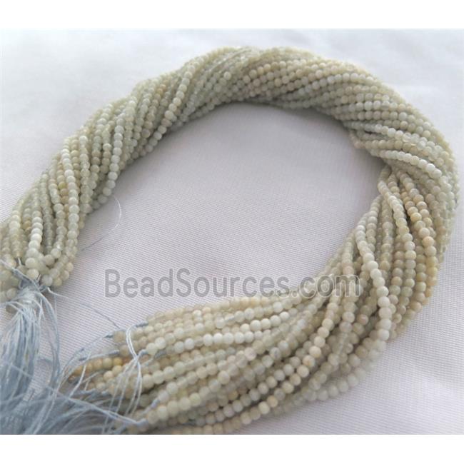 tiny White Jade beads, round