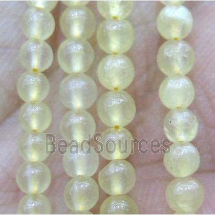 tiny Yellow Jade Beads, round