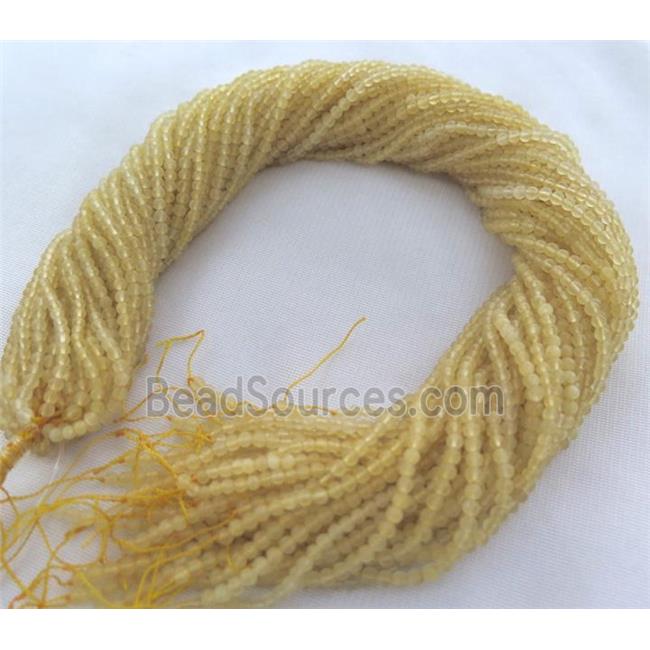 tiny Yellow Jade Beads, round