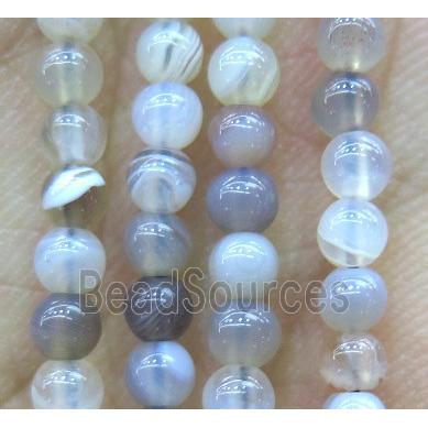 gray Agate beads, round