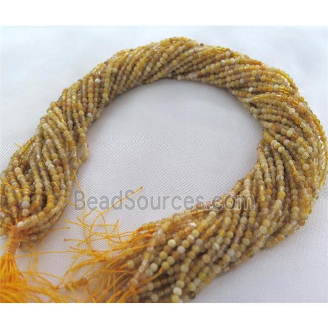 tiny Yellow Agate Bead, round